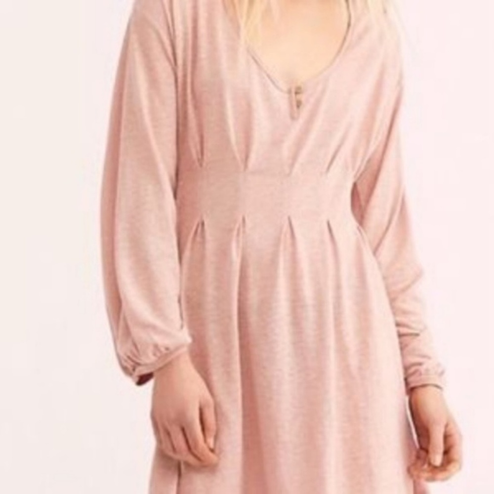 Free People Linen Papaya Long Sleeve Mini Dress - Picture 8 of 8